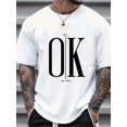 thumbnail image 1 of 2025 New Design Don't Worry All-match Exquisite Flat Letter Print Men's Casual Fashion Top, Round Neck Leisure Simple Short Sleeve Summer Men's T-shirt, 1 of 6