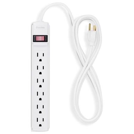 UPC: 0718103111485 | Staples 15  Cord 6-Outlet Power Strip White (17649) 791161
