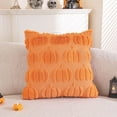 thumbnail image 4 of Lomyolo Pumpkin Fall Pillowcase Set of 2- 18x18Inch Soft Fluffy Rust Throw Pillow Covers for Couch, Sofa, Bed - Halloween Thanksgiving Autumn Farmhouse Home Decorative Cushion Covers-Orange, 4 of 6