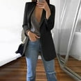 thumbnail image 2 of Women‘s Casual Color Loose Cardigan With Pocket Lapels Long Sleeve Coat, 2 of 6