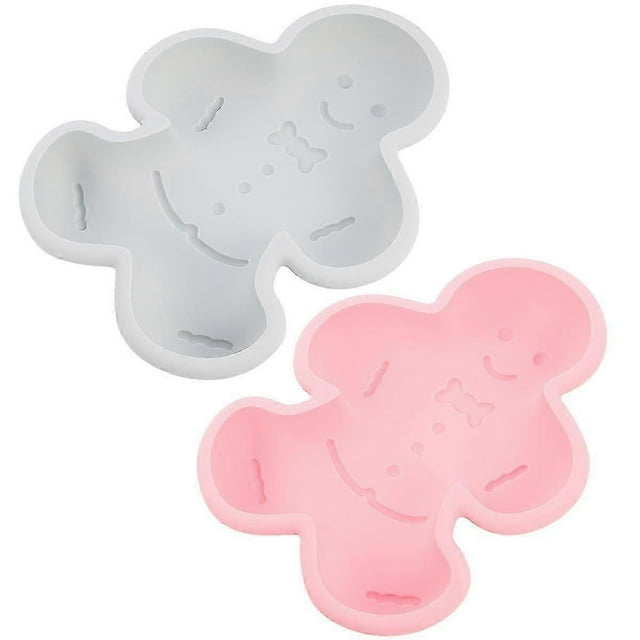 2 Pcs Silicone Cake Mold Pan for Baking Fondant Chocolate Gingerbread Man 21.2X16.4X3CM