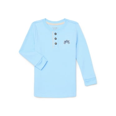 Garanimals Toddler Boys Waffle Henley Shirt with Long Sleeves, Sizes 18M-5T