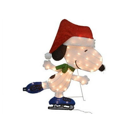 32" Peanuts 2D LED Lights Pre-Lit Yard Art Décor Skating Snoopy