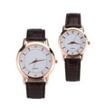 thumbnail image 1 of GOOHOCHY 2 relojes de cuarzo elegantes y modernos, sencillos y casuales, regalo para parejas (marrón para hombre y marrón para mujer)., 1 of 8