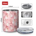 thumbnail image 4 of 12oz Coffee Tumblers Pink Christmas Snowman Pattern Stainless Steel Vacuum Insulated Travel Tumbler Coffee Cups Mug with Lid and Straw with Cleaning Brush for Cold & Hot Drinks, 4 of 5