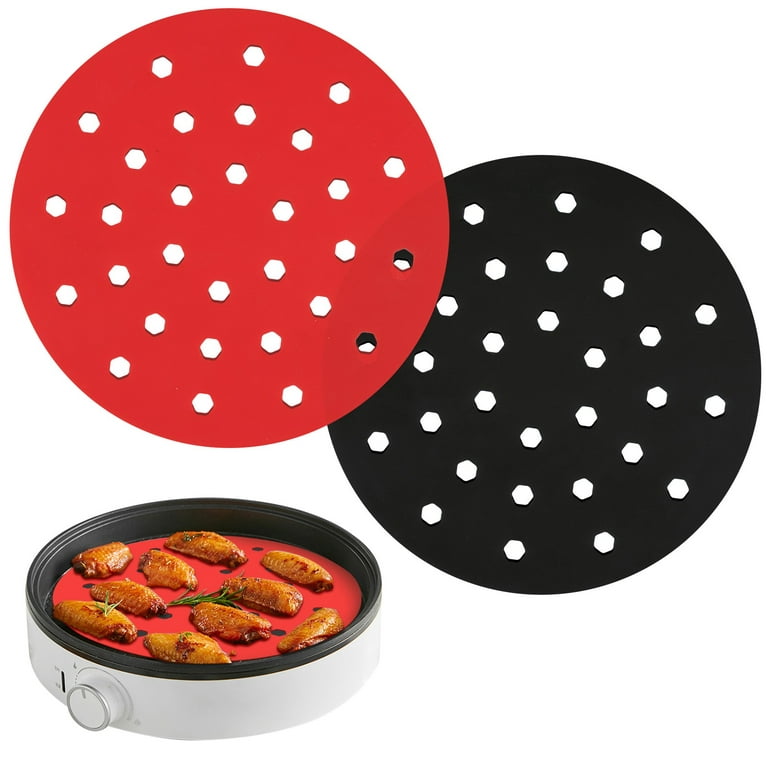 9 Inch Round Reusable Silicone Fryer Liners Non-Stick for Ninja