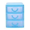 thumbnail image 3 of 3X Mini Caja de Almacenamiento de Plástico Tipo Cajón TranslúCido (Azul 3, 3 of 5