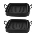 thumbnail image 2 of Fryer Basket, Non Stick Fryer Liner 2 Pcs Rectangular Dishwasher Safe  For Cooking Black,Brown, 2 of 8