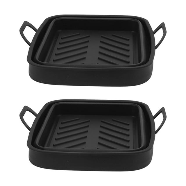Fryer Basket, Fryer Liner Handle Silicone 2 Pcs No BAP For Cooking Black,Brown