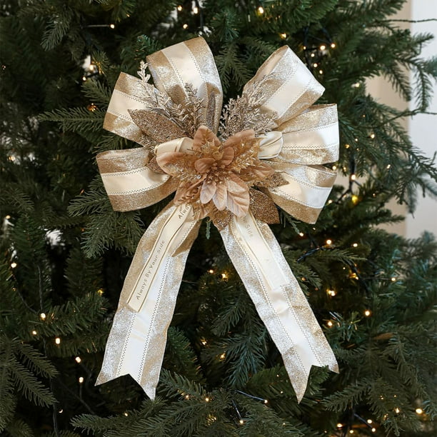 Fabric bow Christmas pendant glutinous powder multi layer Christmas tree ornaments decoration high end scene layout props,Christmas tree decorations,glutinous powder ornaments,glittering snowflake