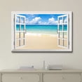 thumbnail image 2 of wall26 Canvas Print Wall Art Window View to The Vibrant Blue Beach Nature Wilderness Photography Realism Rustic Landscape Colorful Multicolor Ultra for Living Room, Bedroom, Office - 24"x36&quot, 2 of 4