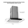 thumbnail image 3 of FLINE | Combo parrilla de gas y campana extractora 76 cm | Pared Touch | gris |LU5TR76, 3 of 5