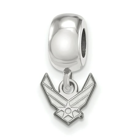 Coral Sterling Silver Dangle Bead - Lex & Lu Sterling Silver Logo Art U.S. Air Force Academy Bead Charm XS Dangle
