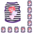 thumbnail image 1 of Billuyoard Clothing T-shirt Summer Vest Letter Stripes Stretchy Costumes Apparel Fashion Collar Coat Round Dogs Accessories violeta S 10Conjunto, 1 of 6