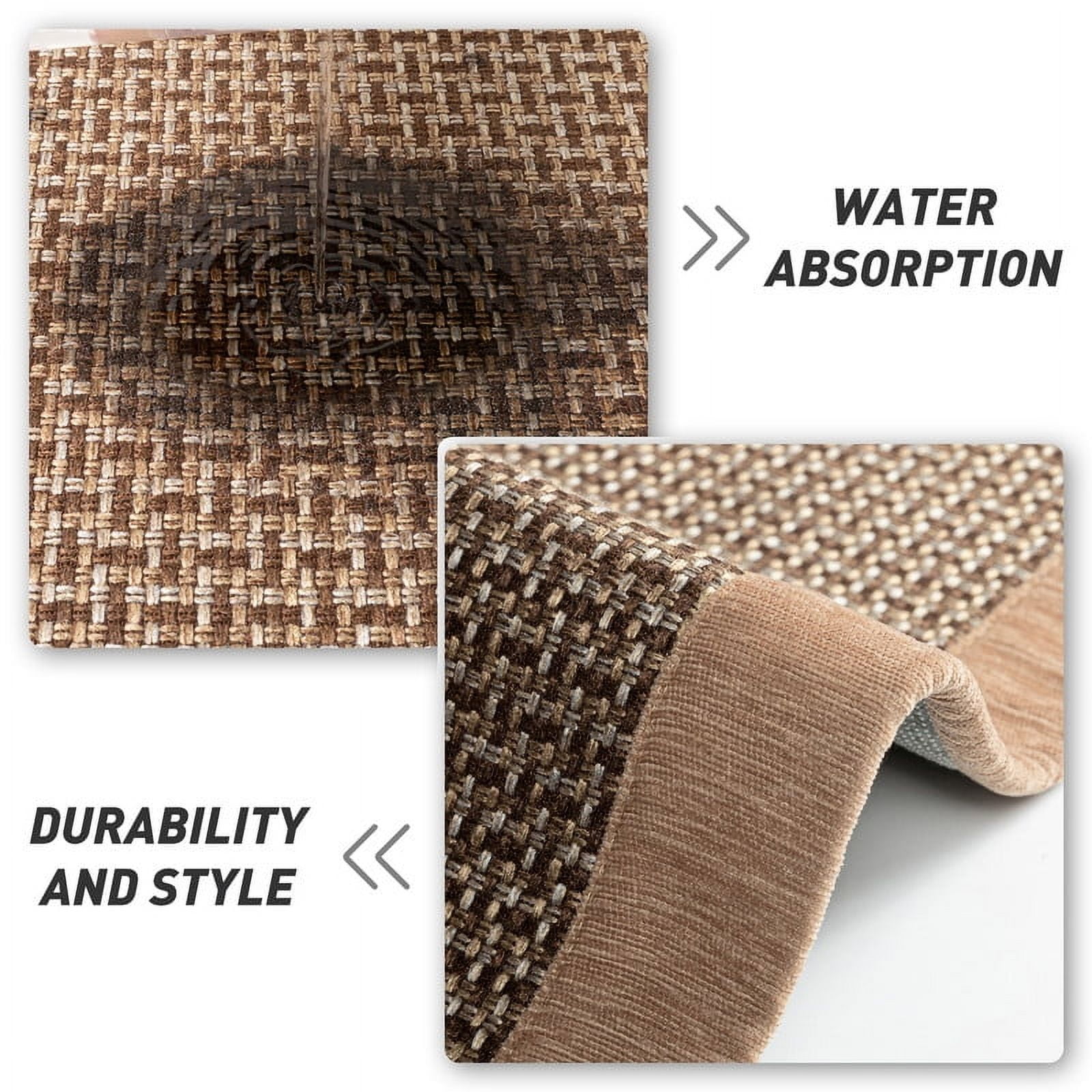 SIXHOME Kitchen Runner Rugs 20"x71" Long Non-Skid Kitchen Mat, Washable Hallway Rug for Kitchen, Absorbent Twill Kitchen Decor Mat Brown Beige