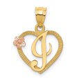 thumbnail image 1 of 14k Two Tone Gold Heart Dainty Letter I Initial Name Monogram Necklace Charm Pendant Love, 1 of 6