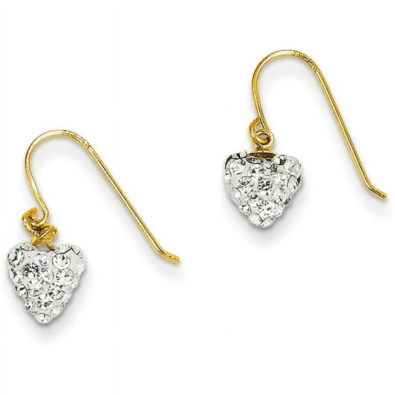Primal Gold 14K Yellow Gold Crystal Heart Dangle Earrings