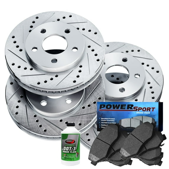 Power Sport Front Rear Brakes and Rotors Kit |Front Rear Brake Pads| Brake Rotors and Pads| Semi-Metallic Brake Pads and Rotors BLCC.20021.03