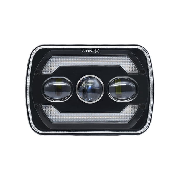 Faro delantero LED de 7 pulgadas con haz alto y bajo redondo con ojo angular para Comanche MJ 1986-1992