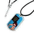 thumbnail image 2 of My Super Power is Punching People with My Mind Funny Humor Military Dog Tag Pendant Necklace with Cord, 2 of 5