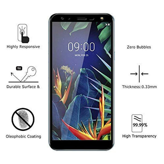 vAccessorize Anti-Scratch Clear Tempered Glass Screen Protector for LG K51 (3-Pack)