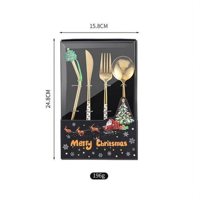 LSLJS Flatware Sets, 4-Pack Christmas Table Decorations Christmas Dinnerware Table Decorations, Christmas Decorations