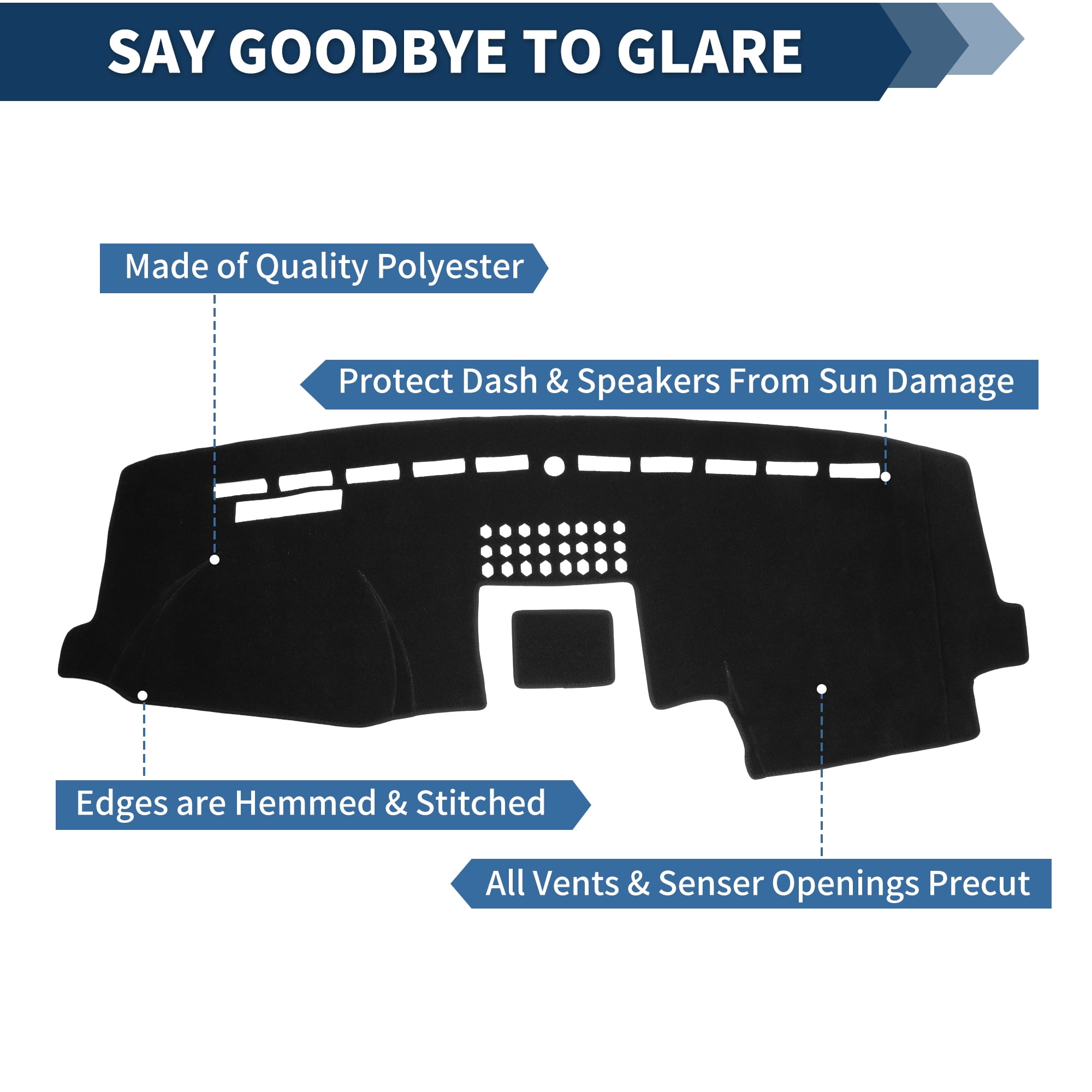 Unique Bargains Dash Cover for Ford Expedition 18-21 Accessories Dashboard Cover Mat Polyester Dashboard Mat Sunshade Non-Slip Dashboard Protector Anti-Glare& Beat the Heat