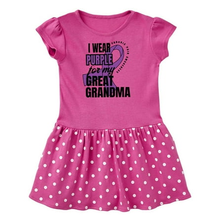 

Inktastic Chronic Pain I Wear Purple For My Great Grandma Gift Toddler Girl Dress