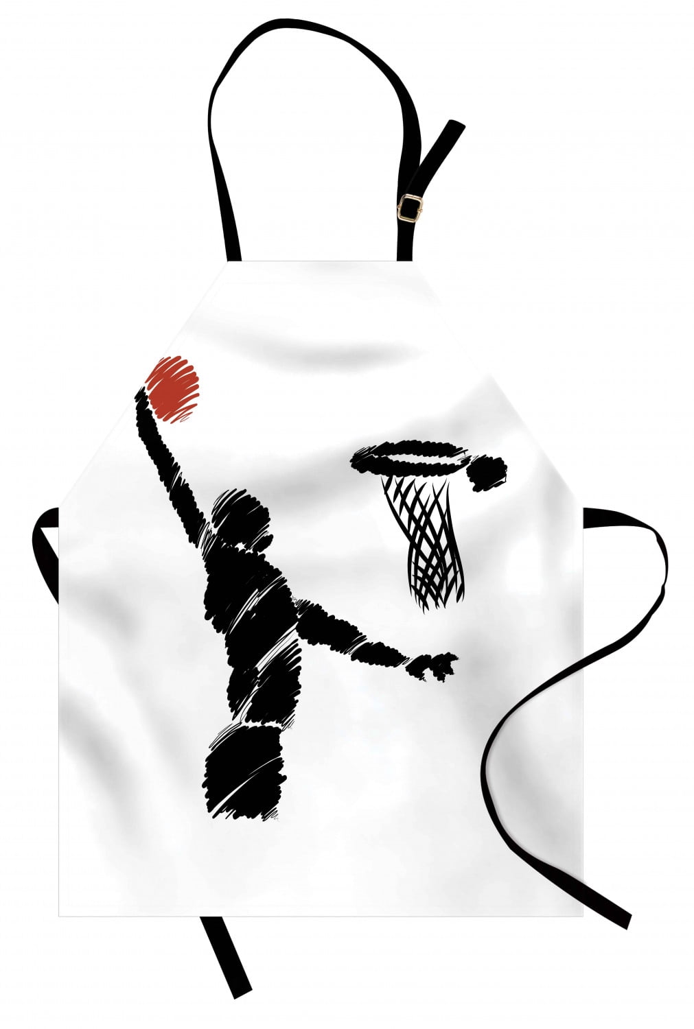 Youth Apron Freehand Drawing Style Basketball Player Jumping Athlete ...