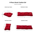 thumbnail image 2 of Hyatt 4-Piece Solid Scarlet Microfiber Kitchen Nook Cushion Set by Greendale Home Fashions, 2 of 6