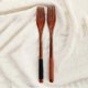 thumbnail image 3 of 6pcs Japanese Style Wooden Fork Household Tableware Children Food Utensil (Brown and Black Thread), 3 of 3