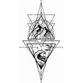 thumbnail image 3 of shiyou-Tattoo Tech, 2 Feuilles de Tatouage Semi-Permanent Extra-Grand, Design Artistique pour Adultes, Durée 1-2 Semaines, Imperméable, Aspect Réaliste, (Design Montagnes et Rivières), 3 of 4