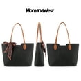 thumbnail image 7 of Montana West Tote Bags for Women Medium Top Handle Handbags with Scarf, Black, 7 of 7