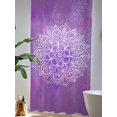 thumbnail image 4 of Sheer Curtains 84 Inches Long, Boho Floral Semi Sheer Curtains Light Filtering Window Treatment, Purple Flowers Vintage Bohemian Watercolor Privacy Voile Drapes for Living Room Bedroom 52x84 Inch, 4 of 7