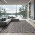 thumbnail image 2 of ODIKA 6'x9' Washable Area Rug Purple Lilac Faded Center Lattice Traditional Ornamental Lavendar for Family Room, Living Mater Bedroom, Non-Slip, Easy Care, 2 of 7