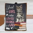 thumbnail image 3 of Just A Girl Who Loves Books and Cats Blanket Cute Cats Decor Throw Blanket Gifts for Girls Super Warm Soft Plush Lightweight Fleece Flannel Blanket Winter Bedding Blanket for Kids Adults Women 40"x50", 3 of 6
