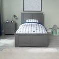 thumbnail image 2 of Madison Lit Plateforme en Bois Simple TG avec Pied de Lit Assorti, Gris, 2 of 6