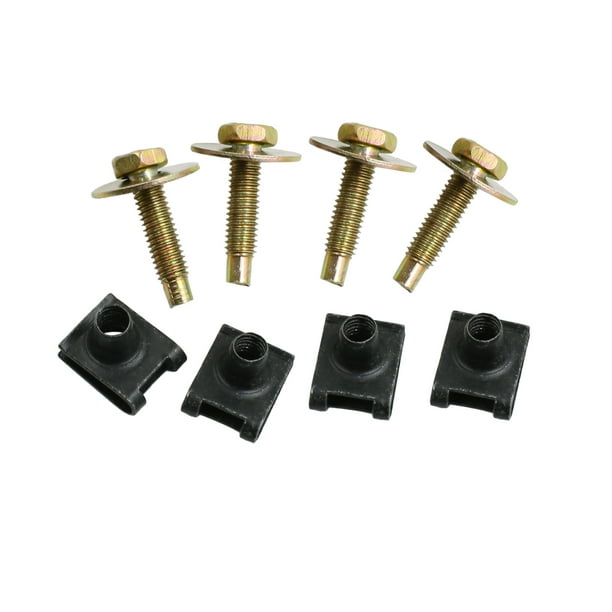 4pcs Metal Utype Clips with Screws Car Fender Door Trim Panel Nut
