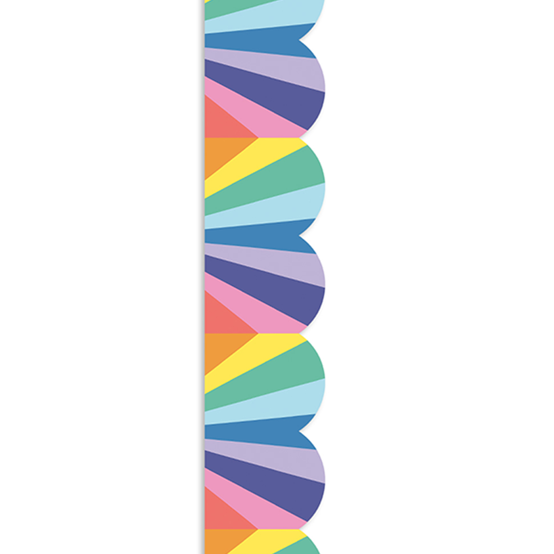 Carson Dellosa We Stick Together Rainbow Bulletin Board Borders – 39 Feet Of Scalloped Trim, 13 Strips, Boho Classroom & Party Decor