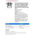 thumbnail image 2 of Front and Rear Suspension Strut Coil Spring and Shock Absorber Assembly Kit - 4 Piece - Compatible with 2005 - 2015 Toyota Tacoma (Excludes TRD Models and Non PreRunner Rear Wheel Drive) 2006 2007, 2 of 2