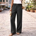 thumbnail image 2 of Breezora Straight Leg Woven Casual Pants for Women Summer Lightweight Pull On Trousers Comfortable Daily Work Bottoms with Pockets, 2 of 8