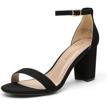 DREAM PAIRS Women’s Low Block Heel Dress Sandals, Open Toe Ankle Strap Pumps for Weddings & Parties