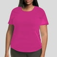 thumbnail image 2 of T-shirt à Manches Courtes Col Rond pour Femmes Grande Taille Confortable et Élégant pour un Usage Quotidien, 2 of 4