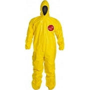 Dupont Hooded Coveralls,4XL,Ylw,Tychem 2000,PK4 QC127TYL4X000400
