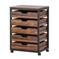 thumbnail image 4 of Fnova 5-Drawer Mobile Storage Cabinet with Wheels, Industrial Wooden File Cabinet for Office, Home, Study, Bedroom, Under Desk Organizer, 4 of 14