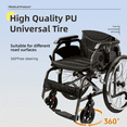 thumbnail image 6 of Olurrisa Lightweight Sports Wheelchair Foldable Mute Wheelchair Aluminium Wheelchair,Suitable ,for Teenagers, Adults, Seniors, 6 of 9