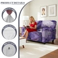 thumbnail image 6 of Xoenoiee Purple Marble Flower Print Recliner Loveseat Cover Stretch Reclining Sofa Slipcover for 2 Seat Jacquard Reclining Couch Sofa Covers Furniture Protector with Elastic Straps Bottom, 6 of 6