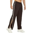 thumbnail image 2 of Mens Sweatpants Tear Away Basketball Pants 2 Side Zippers Snap Off Full Open Down Sweatpants Leg Post Surgery Pant With Pocket Track Jogger Athletic Running Elastic Waist Sport Pants Brown XXXL, 2 of 7