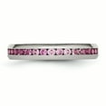 thumbnail image 3 of Stainless Steel 4mm July Dark Pink Cubic Zirconia Cz Ring Birthstone, 3 of 10