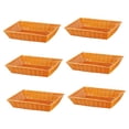 thumbnail image 1 of 6 cestas de pan de imitación de ratán, cestas tejidas, bandeja de frutas, cestas de comida rectangulares rústicas para exhibición de alimentos para 35x25x7cm, 1 of 8